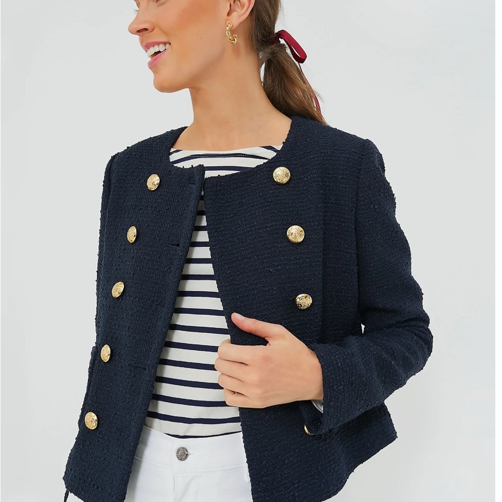 Tuckernuck Navy Blazer with Gold Accents NWT